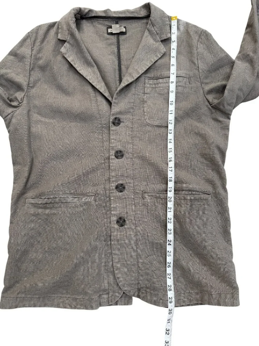 Carbon 2 Cobalt Mens Size L Blazer Jacket Linen Blend Gray Unstructured Casual